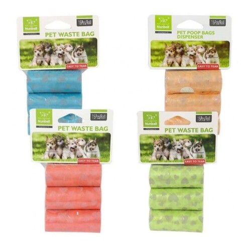 Nunbell Köpek Dışkı Toplama Poşeti 3'lü Karışık Renk - 1
