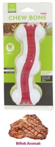 Nunbell Köpek Oyuncağı Biftek Aromalı Dolgulu Kemik S 10 cm - Nunbell