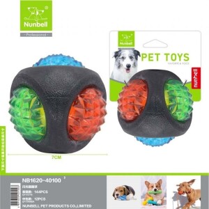 Nunbell Plastik Işıklı Top Köpek Oyuncağı 7 cm - Nunbell