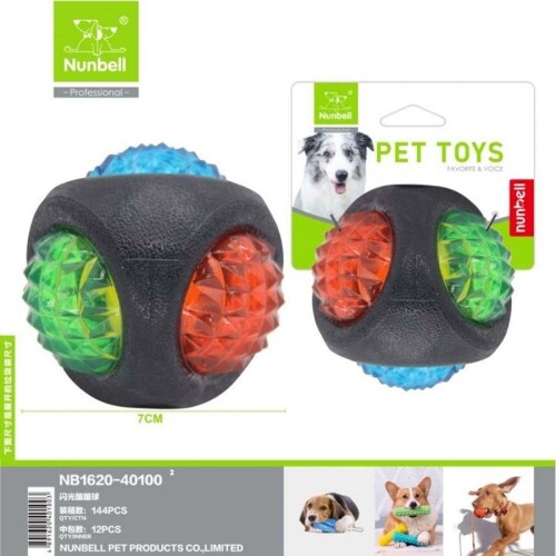 Nunbell Plastik Işıklı Top Köpek Oyuncağı 7 cm - 1
