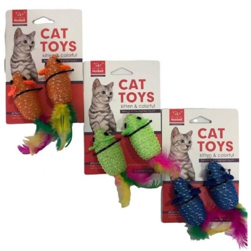 Nunbell Simli Fare Kedi Oyuncağı 2'li - 1