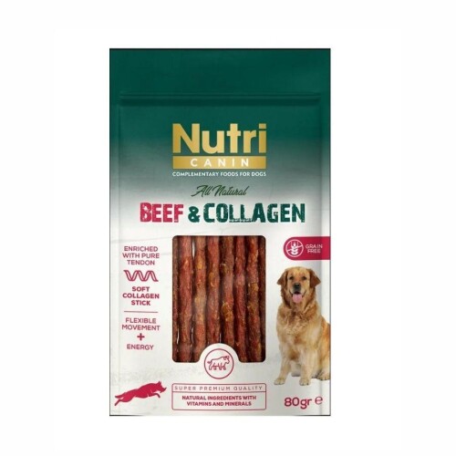 Nutri Canin Collagen Biftekli Yumuşak Çubuk Köpek Ödülü 80 gr - 1