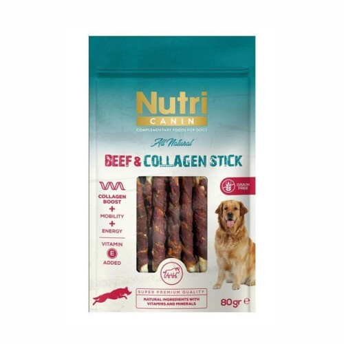 Nutri Canin Collagen Stick Biftek Eti Sargılı Kemik Köpek Ödülü 80 gr - 1