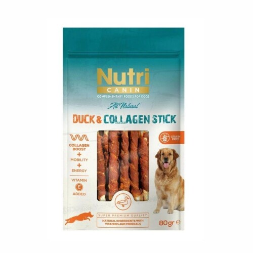 Nutri Canin Collagen Stick Ördek Eti Sargılı Kemik Köpek Ödülü 80 gr - 1