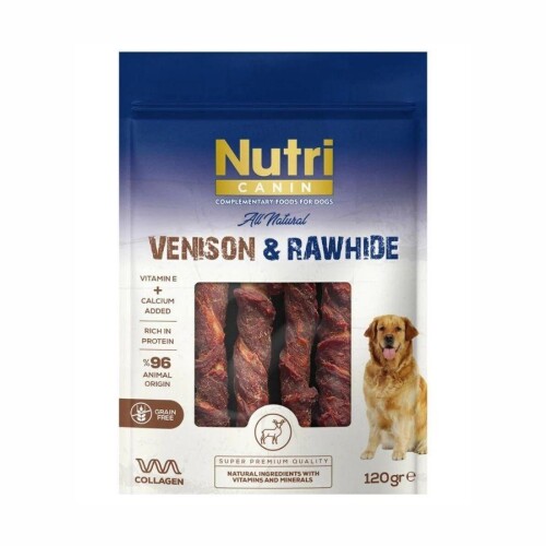 Nutri Canin Rawhide Geyik Etli Sargılı Kemik Köpek Ödülü 120 gr - 1