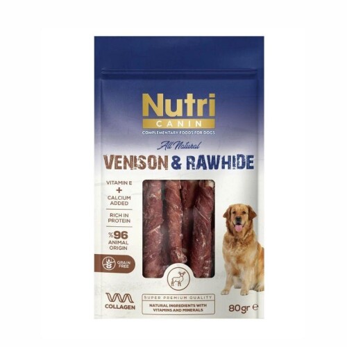 Nutri Canin Rawhide Geyik Etli Sargılı Kemik Köpek Ödülü 80 gr - 1