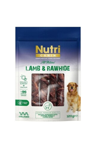 Nutri Canin Rawhide Kuzu Eti Sargılı Kemik Köpek Ödülü 120 Gr - 1