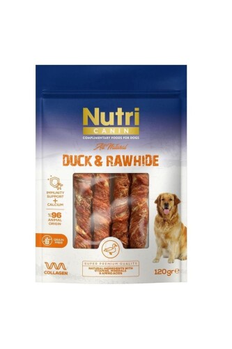 Nutri Canin Rawhide Ördek Eti Sargılı Kemik Köpek Ödülü 120 Gr - 1