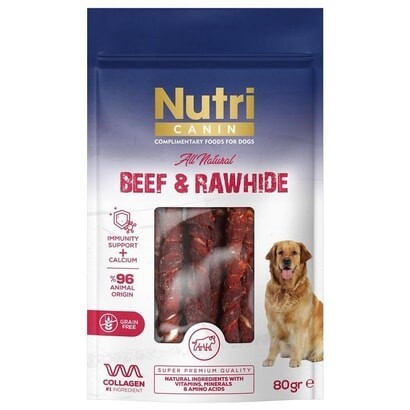 Nutri Canin Sığır Etli Sargılı Kemik Köpek Ödülü Small 80 Gr - 1