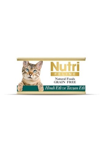 Nutri Feline Hindili Tavşanlı Tahılsız Yetişkin Kedi Konservesi 85 Gr - 1