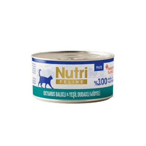 Nutri Feline Okyanus Balıklı ve Yeşil Dudaklı Midyeli Tahılsız Yetişkin Kedi Konservesi 70 gr - 1