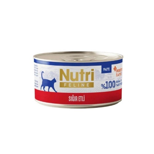 Nutri Feline Sığır Etli Tahılsız Yetişkin Kedi Konservesi 70 gr - 1
