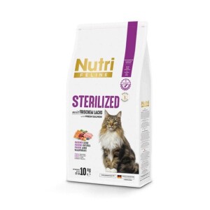 Nutri Feline Sterilized Somonlu Tahılsız Kısırlaştırılmış Kedi Maması 10 Kg - Nutri Feline