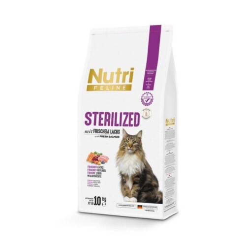 Nutri Feline Sterilized Somonlu Tahılsız Kısırlaştırılmış Kedi Maması 10 Kg - 1