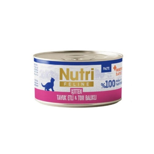 Nutri Feline Tavuk Etli ve Ton Balıklı Tahılsız Yavru Kedi Konservesi 70 gr - 1