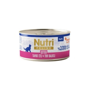 Nutri Feline Tavuk Etli ve Ton Balıklı Tahılsız Yavru Kedi Konservesi 70 gr - Nutri Feline