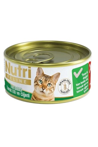 Nutri Feline Ton Balık, Tavuk ve Ciğerli Yetişkin Kedi Konservesi 85 Gr - 1