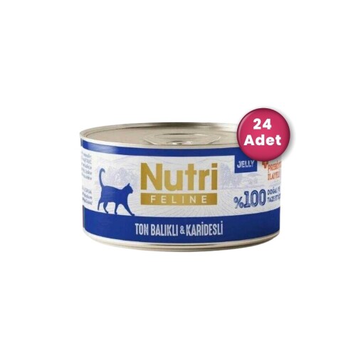 Nutri Feline Ton Balıklı ve Karidesli Tahılsız Yetişkin Kedi Konservesi 70 gr X 24 Adet - 1
