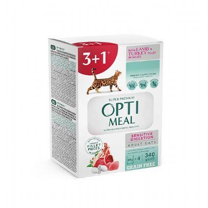 Optimeal Hindili Kuzulu Tahılsız Yetişkin Kedi Yaş Maması 85 gr (4 AL 3 ÖDE) - 1