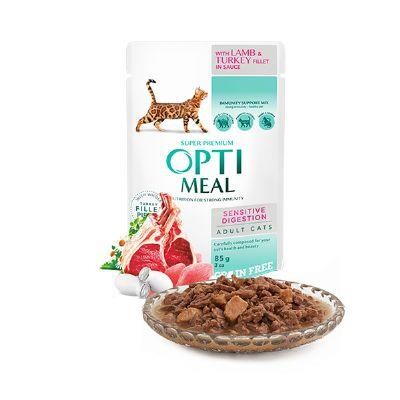 Optimeal Hindili Kuzulu Tahılsız Yetişkin Kedi Yaş Maması 85 gr - 1