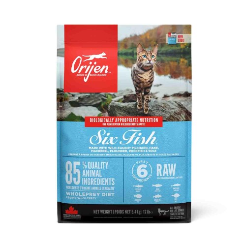 Orijen Cat Six Fish Tahılsız 6 Balıklı Yetişkin Kedi Maması 5,4 kg - 1
