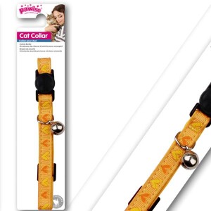 Pawise Kalp Desenli Sarı Kedi Boyun Tasması 30 cm - Pawise