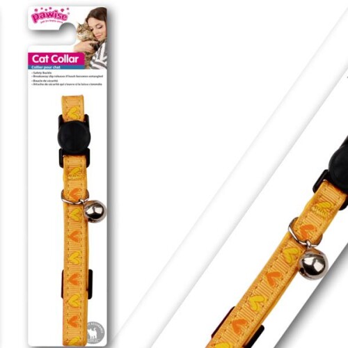 Pawise Kalp Desenli Sarı Kedi Boyun Tasması 30 cm - 1