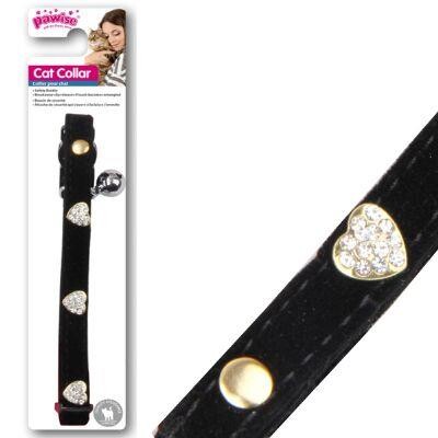 Pawise Kalp Taşlı Parlak Kedi Boyun Tasması 30 cm - 1