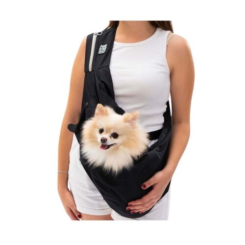 Pawstar Crossbody Kedi ve Küçük Irk Köpek Taşıma Çantası Siyah 50x15x20 Cm - 1