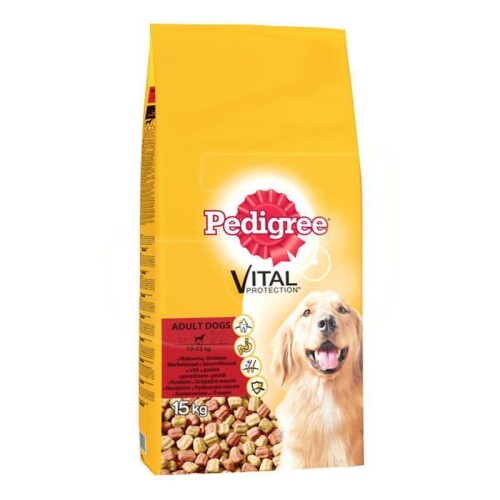 Pedigree Biftekli ve Kümes Hayvanlı Yetişkin Köpek Maması 15 kg - 1