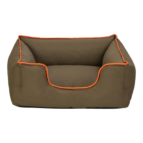 Pet Comfort Alpha Kedi ve Köpek Yatağı Haki w Turuncu Biye S 60x50cm - 1