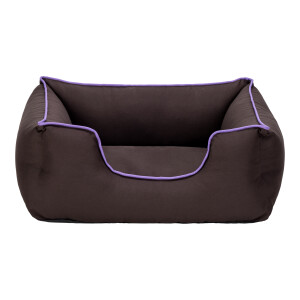 Pet Comfort Alpha Kedi ve Köpek Yatağı Kahverengi w Mor Biye S 60x50cm - Pet Comfort