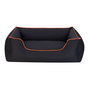 Pet Comfort Alpha Köpek Yatağı Siyah w Turuncu Biye L 105x85cm - Pet Comfort