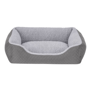 Pet Comfort Bravo Duo Kedi ve Köpek Yatağı Gri/Gri Peluş S 55x45cm - 1