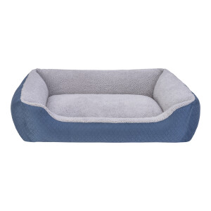 Pet Comfort Bravo Duo Köpek Yatağı Mavi/Gri Peluş L 90x70cm - Pet Comfort