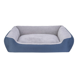 Pet Comfort Bravo Duo Köpek Yatağı Mavi/Gri Peluş XL 105x80cm - Pet Comfort