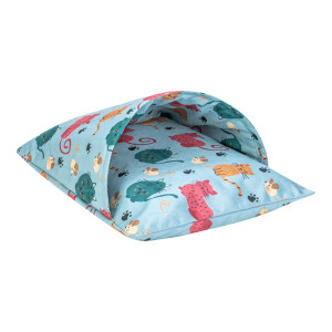 Pet Comfort Cave Lotus Kedi Yatağı Mavi 60x45cm - Pet Comfort