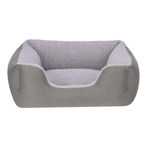 Pet Comfort Echo Kedi ve Köpek Yatağı Gri/Gri Peluş S 60x50cm - Pet Comfort