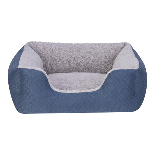 Pet Comfort Echo Kedi ve Köpek Yatağı Mavi/Gri Peluş S 60x50cm - 1