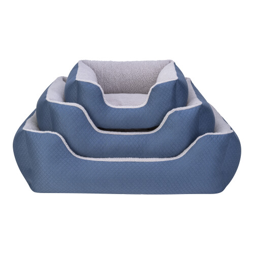Pet Comfort Echo Kedi ve Köpek Yatağı Mavi/Gri Peluş S 60x50cm - 4