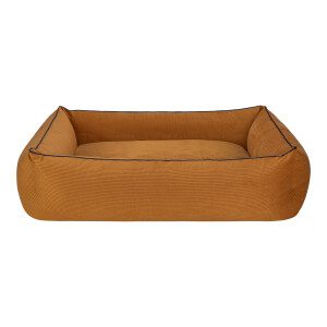 Pet Comfort Golf Köpek Yatağı Hardal w Parliament Mavi Biye L 105x80cm - Pet Comfort