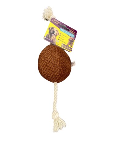 Pet Comfort İpli Top Köpek Oyuncağı Ø10cm, Kiremit 40cm - 1