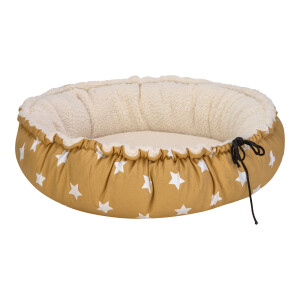 Pet Comfort Sunflower Kedi ve Köpek Yatağı Çift Taraflı Sarı Star/Peluş 85cm - Pet Comfort