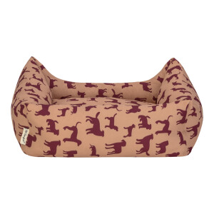 Pet Comfort Uniform Bej-Bordo Kedi ve Köpek Yatağı M 60x50cm - 3