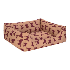 Pet Comfort Uniform Bej-Bordo Kedi ve Köpek Yatağı M 60x50cm - 2