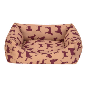 Pet Comfort Uniform Bej-Bordo Kedi ve Köpek Yatağı S 50x40cm - Pet Comfort