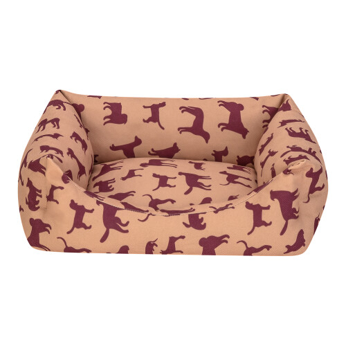 Pet Comfort Uniform Bej-Bordo Kedi ve Köpek Yatağı S 50x40cm - 1