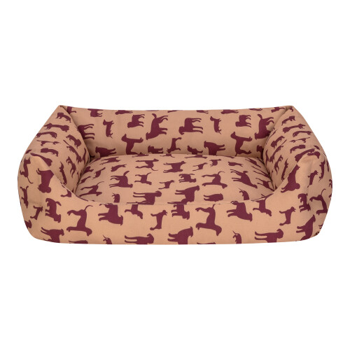 Pet Comfort Uniform Bej-Bordo Köpek Yatağı L 70x60cm - 1