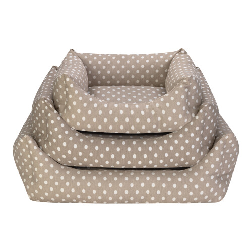 Pet Comfort Uniform Bej Puantiyeli Kedi ve Köpek Yatağı M 60x50cm - 4