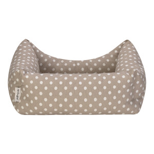 Pet Comfort Uniform Bej Puantiyeli Kedi ve Köpek Yatağı S 50x40cm - Pet Comfort